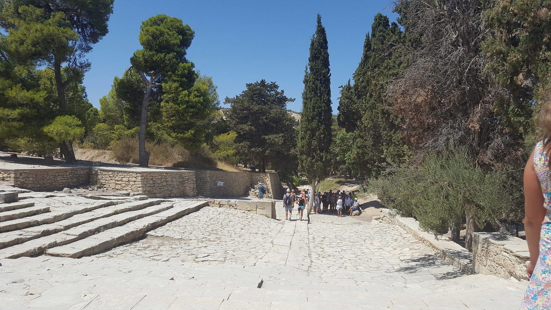 Reception courtyard in the palace of Knossos, the royal family would entertain guests here, members of the court would stand on the tiered platforms in the background